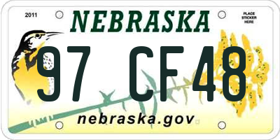 NE license plate 97CF48
