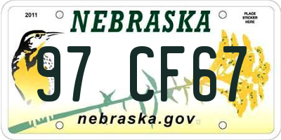NE license plate 97CF67