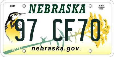 NE license plate 97CF70