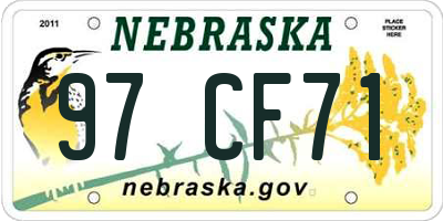 NE license plate 97CF71