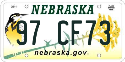 NE license plate 97CF73