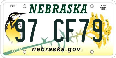 NE license plate 97CF79