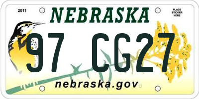 NE license plate 97CG27