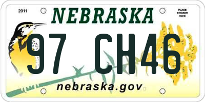 NE license plate 97CH46