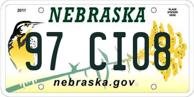 NE license plate 97CI08