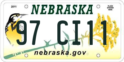 NE license plate 97CI11