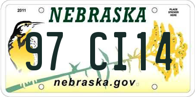NE license plate 97CI14
