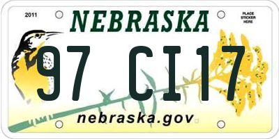 NE license plate 97CI17