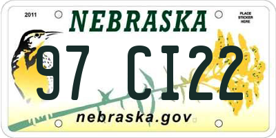NE license plate 97CI22