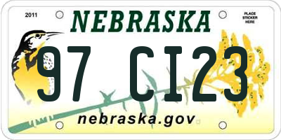 NE license plate 97CI23