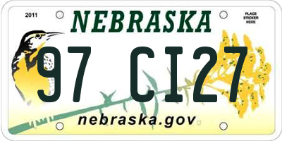 NE license plate 97CI27