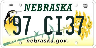 NE license plate 97CI37
