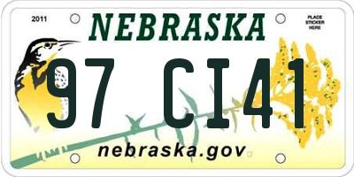 NE license plate 97CI41