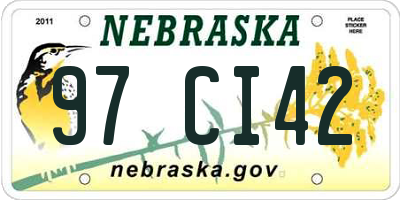 NE license plate 97CI42