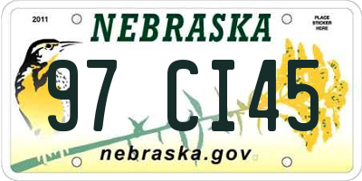 NE license plate 97CI45