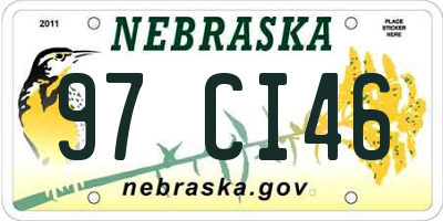 NE license plate 97CI46