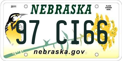 NE license plate 97CI66