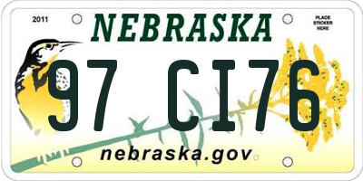 NE license plate 97CI76