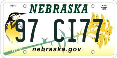 NE license plate 97CI77