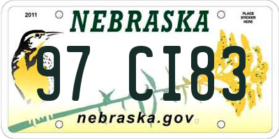 NE license plate 97CI83