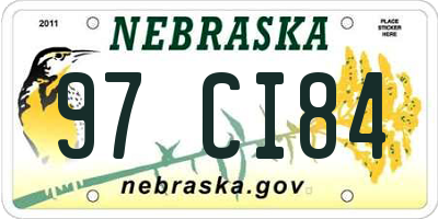 NE license plate 97CI84