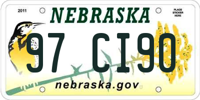 NE license plate 97CI90