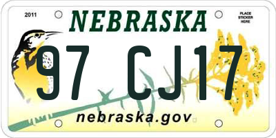 NE license plate 97CJ17