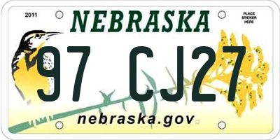 NE license plate 97CJ27