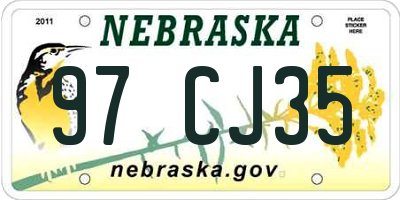 NE license plate 97CJ35