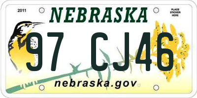 NE license plate 97CJ46