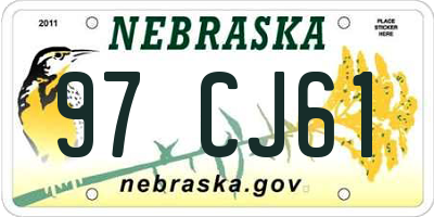 NE license plate 97CJ61