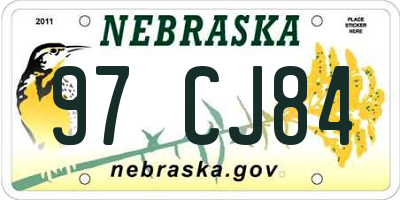 NE license plate 97CJ84