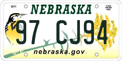 NE license plate 97CJ94