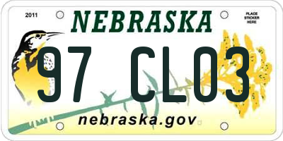 NE license plate 97CL03