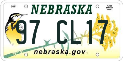 NE license plate 97CL17