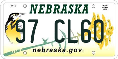 NE license plate 97CL60