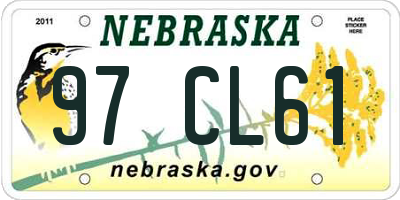 NE license plate 97CL61