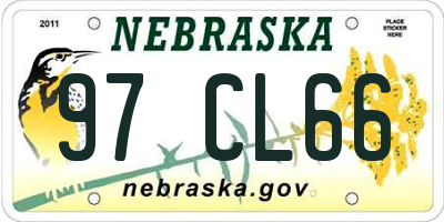 NE license plate 97CL66