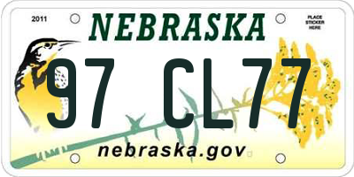 NE license plate 97CL77
