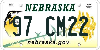 NE license plate 97CM22