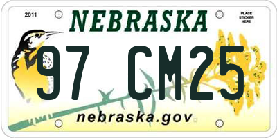 NE license plate 97CM25