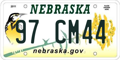 NE license plate 97CM44