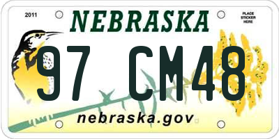 NE license plate 97CM48