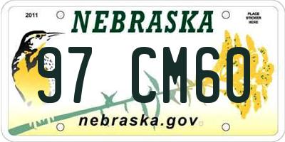 NE license plate 97CM60