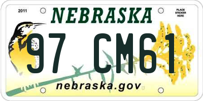 NE license plate 97CM61