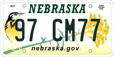 NE license plate 97CM77