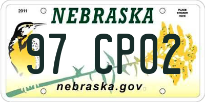 NE license plate 97CP02