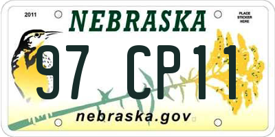 NE license plate 97CP11