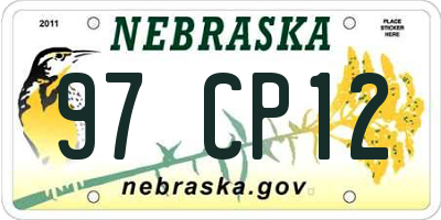 NE license plate 97CP12