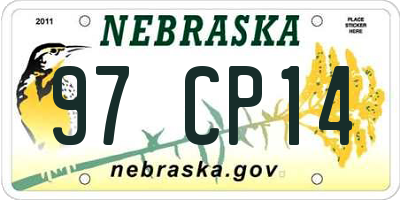 NE license plate 97CP14